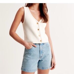 Abercrombie & Fitch Med. Mara Vest Cream Knit Sleeveless Top